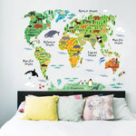 Fauna Flora World Map Sticker